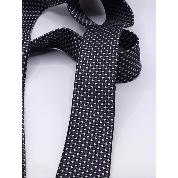 Bespoke New York Black & White Polka Dot Pattern Men's Neck Tie - Picture 10 of 13